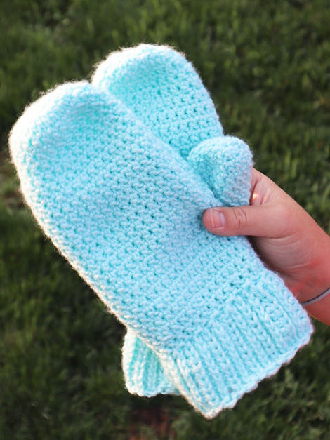 easy double crochet mittens pattern