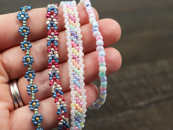 how to make seed bead bracelets four different ways