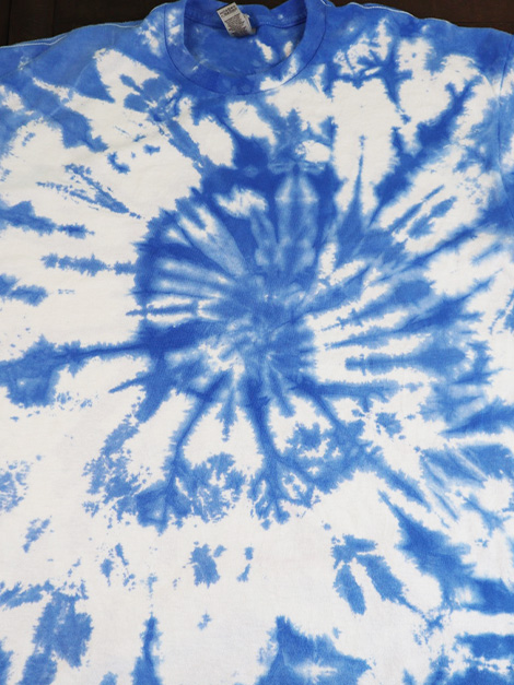 one color spiral tie dye shirt