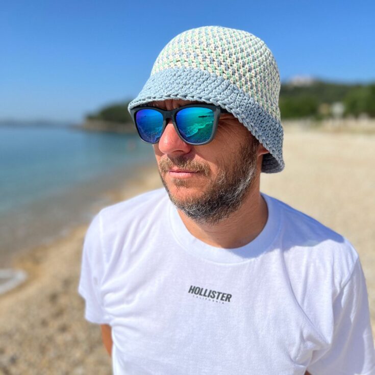 Image for Striped Unisex Bucket Hat Crochet Pattern