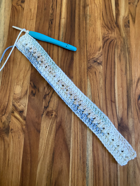 crochet kitchen towel step 11