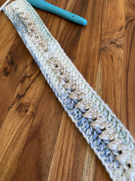 crochet kitchen towel step 12