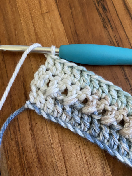 crochet kitchen towel step 13