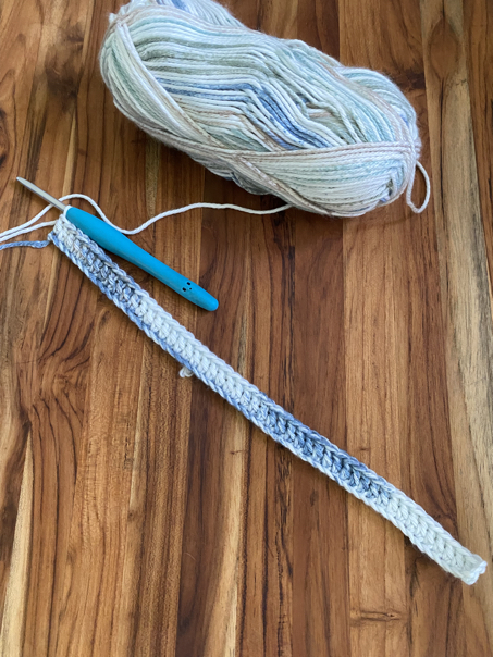 crochet kitchen towel step 3