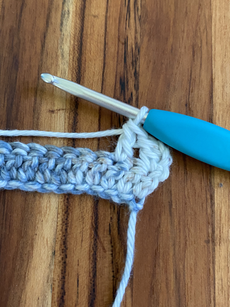 crochet kitchen towel step 5