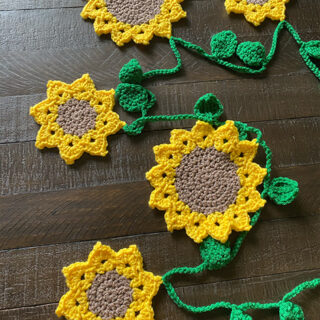 crochet sunflower garland