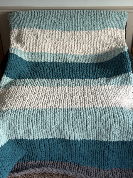 easy finger knit blanket pattern