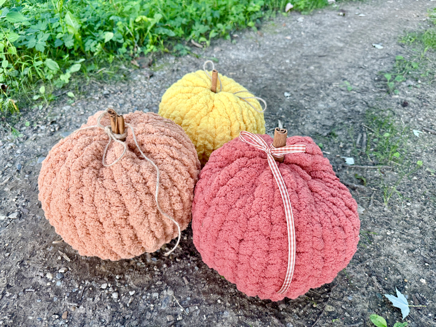 finger knit pumpkin pattern