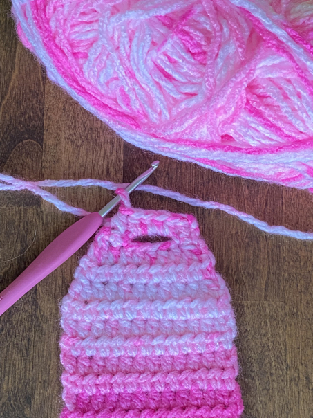 Crochet Ear Warmer Pattern With Buttons step 15