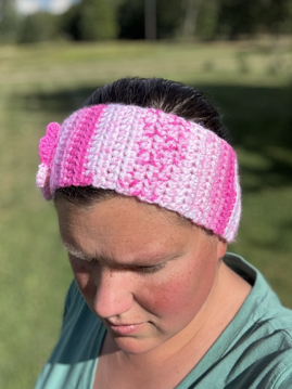 button closure earwarmer pattern