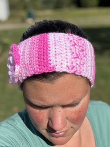 crochet headband with buttons
