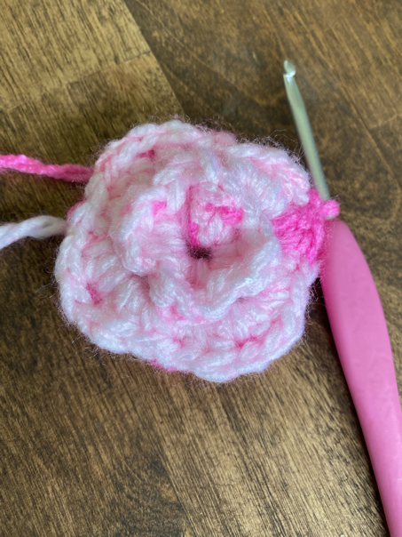 ear warmer flower step 3