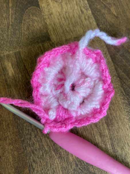 ear warmer flower step 4