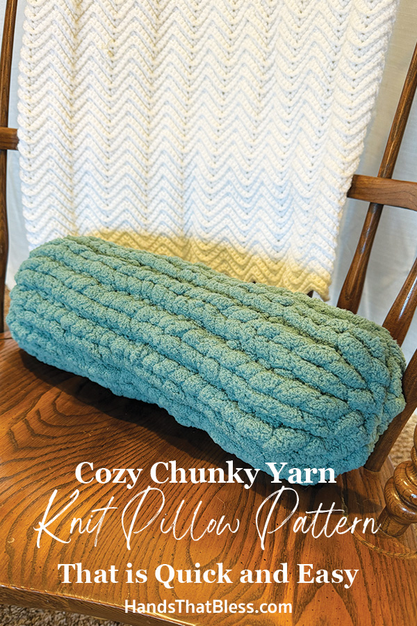 Cozy Chunky Yarn knit pillow pattern