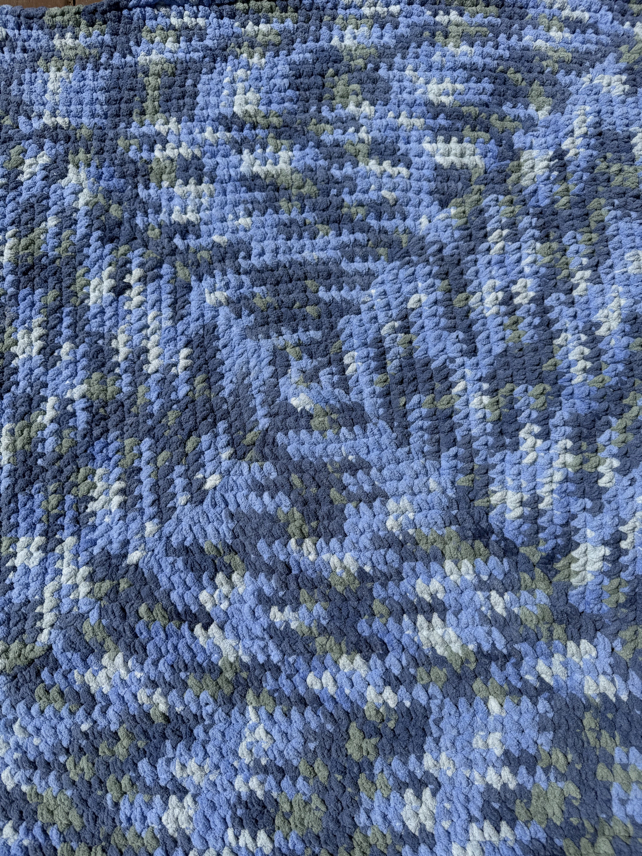 how to crochet an easy square blanket with chunky yarn