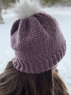 chunky crochet beanie with pom pom