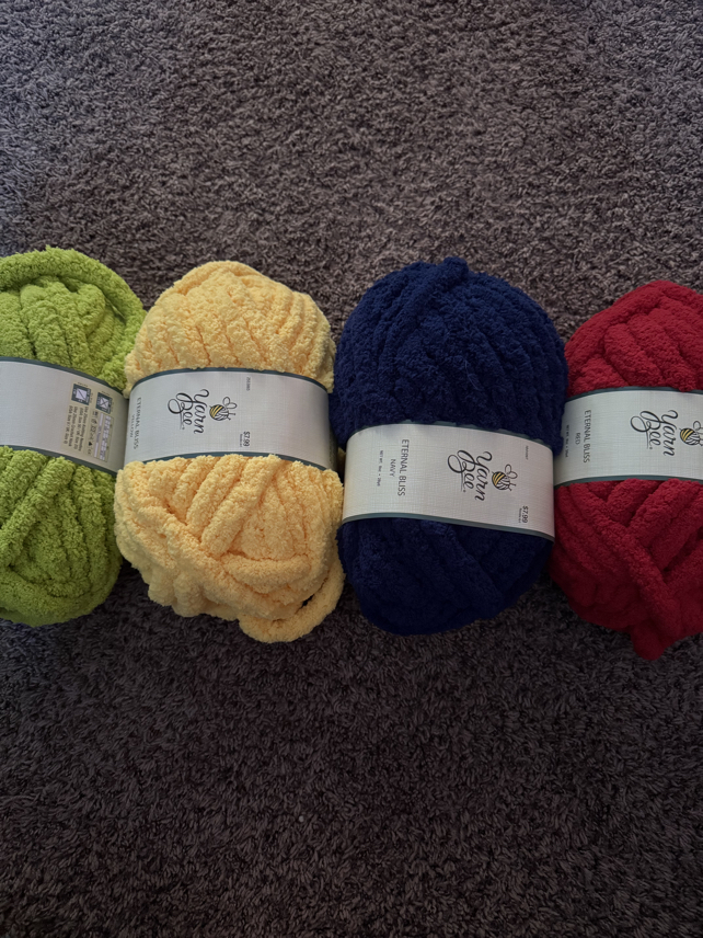 chunky finger knit blanket on the diagonal step 1