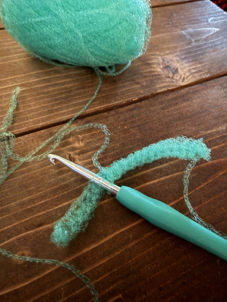 crochet kitchen dish scrubby step 2