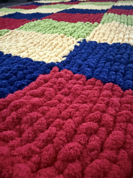 easy chunky finger knit blanket