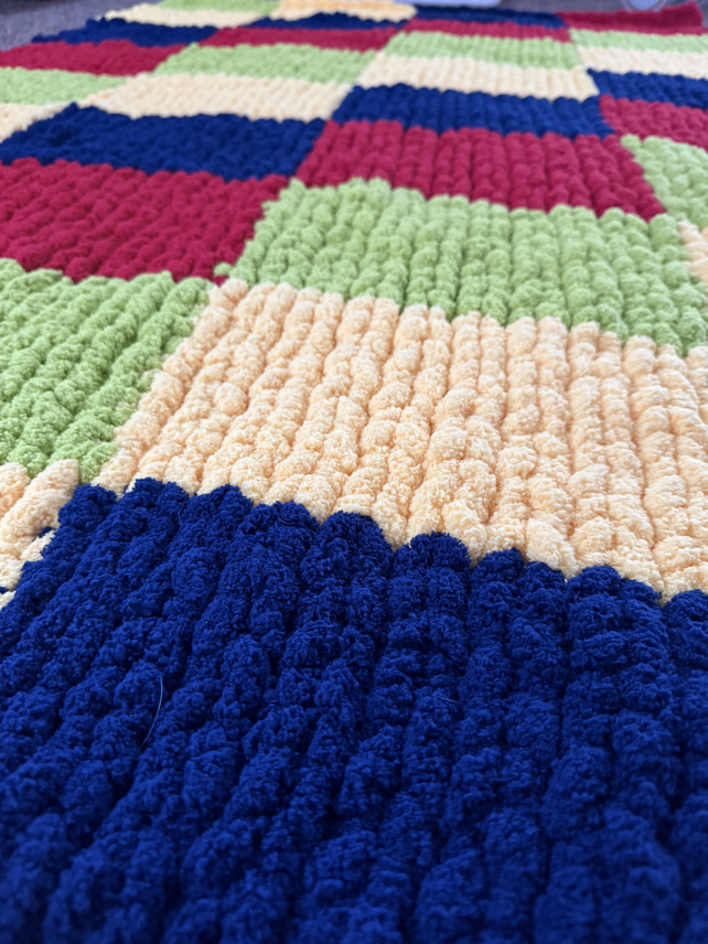 patchwork chunky yarn blanket pattern