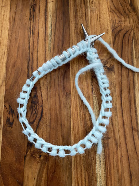 knit twist headband step 2