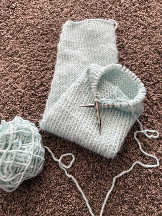 knit twist headband step 3