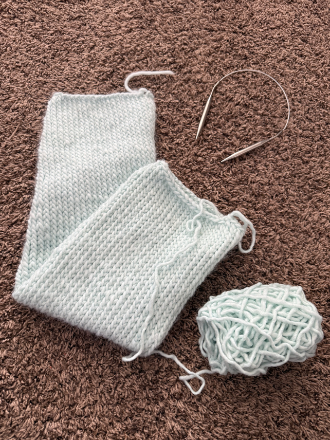 knit twist headband step 4