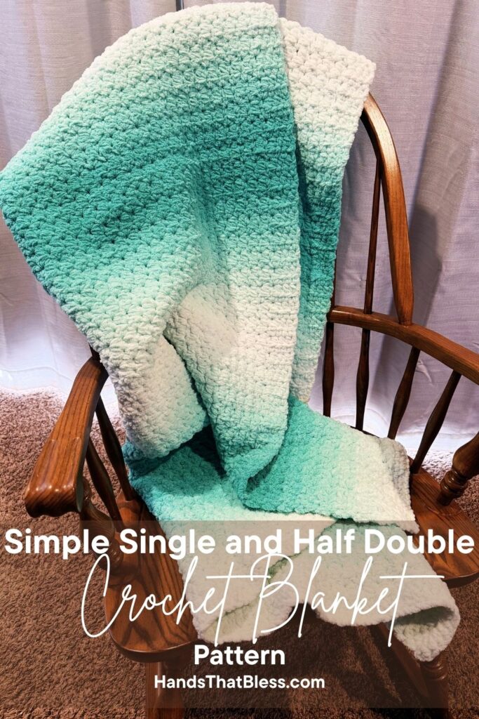 simple single and half double crochet blanket pattern