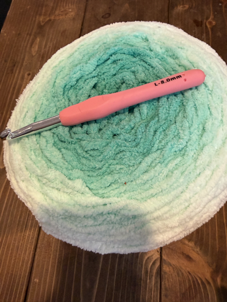 single and half double crochet blanket step 1