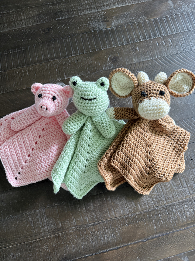 crochet baby blanket with animal heads