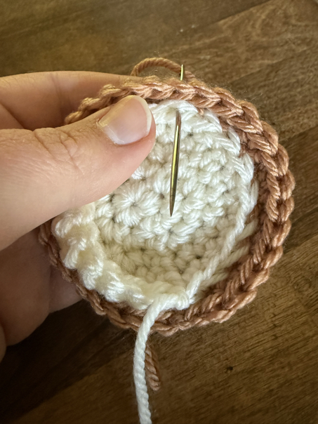 crochet cow ears step 1