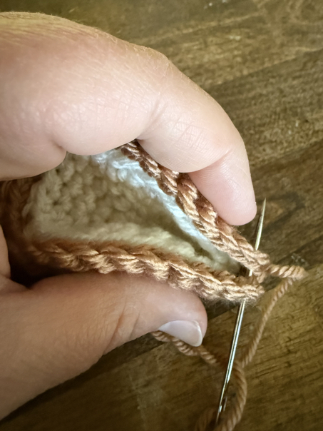 crochet cow ears step 2