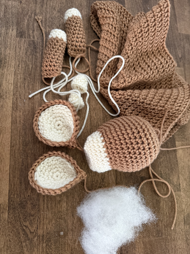 crochet cow pieces