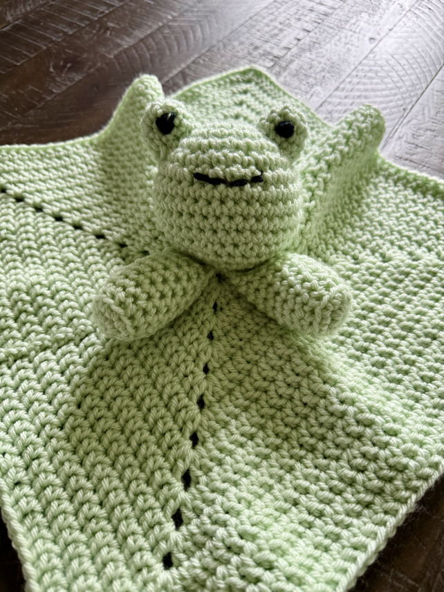 crochet frog lovey