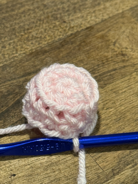 crochet pig head step 3