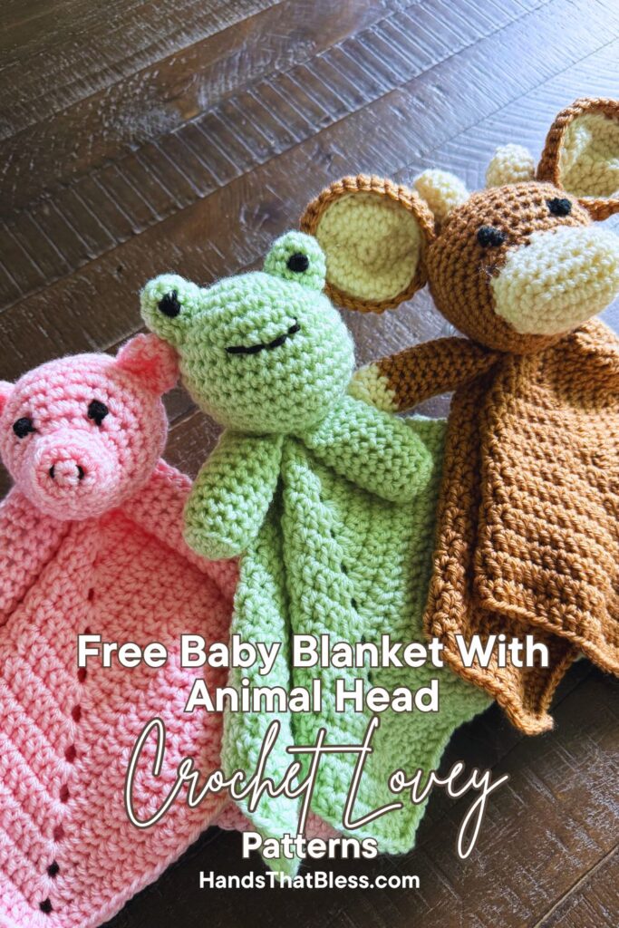 free baby blanket with animal head crochet lovey patterns