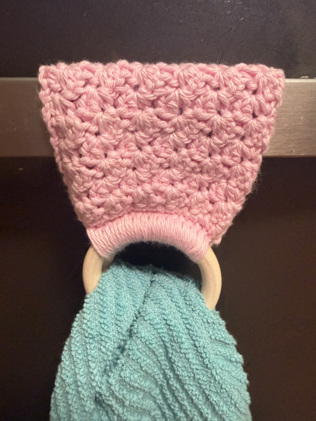 blanket stitch towel topper crochet pattern