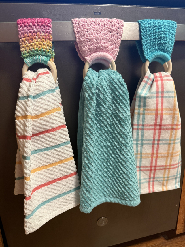 crochet kitchen dish towel toppers