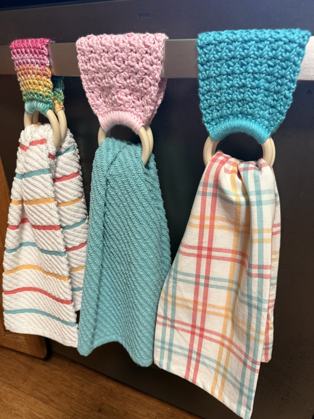 free crochet pattern kitchen towel topper