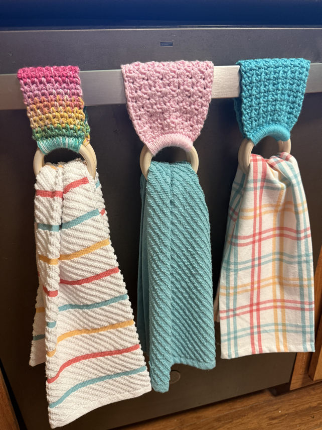 how to crochet kitchen towel toppers