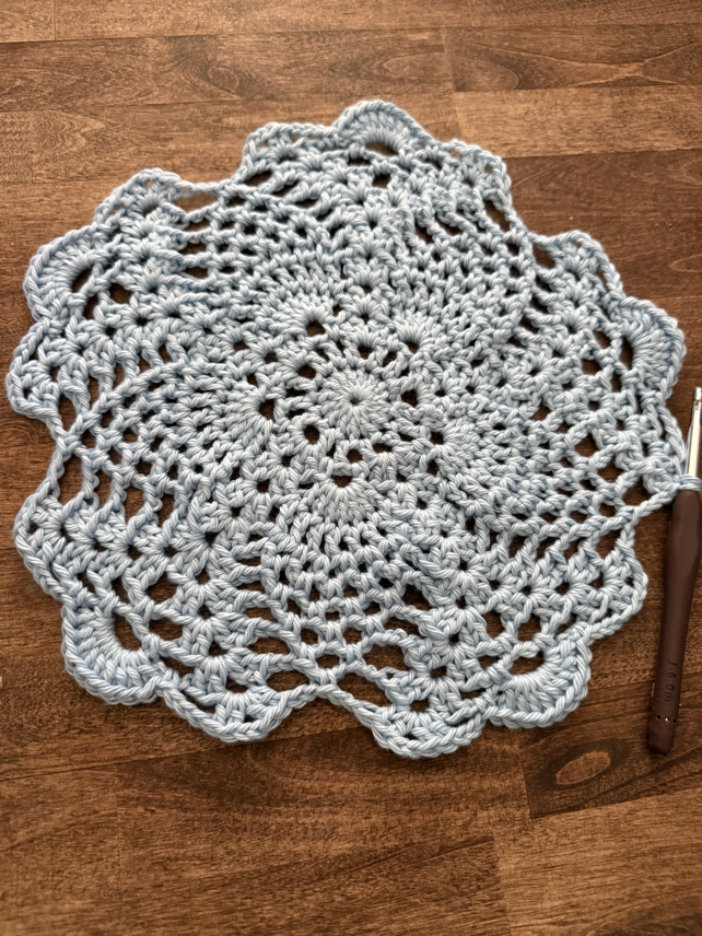 pineapple crochet placemat pattern step 10
