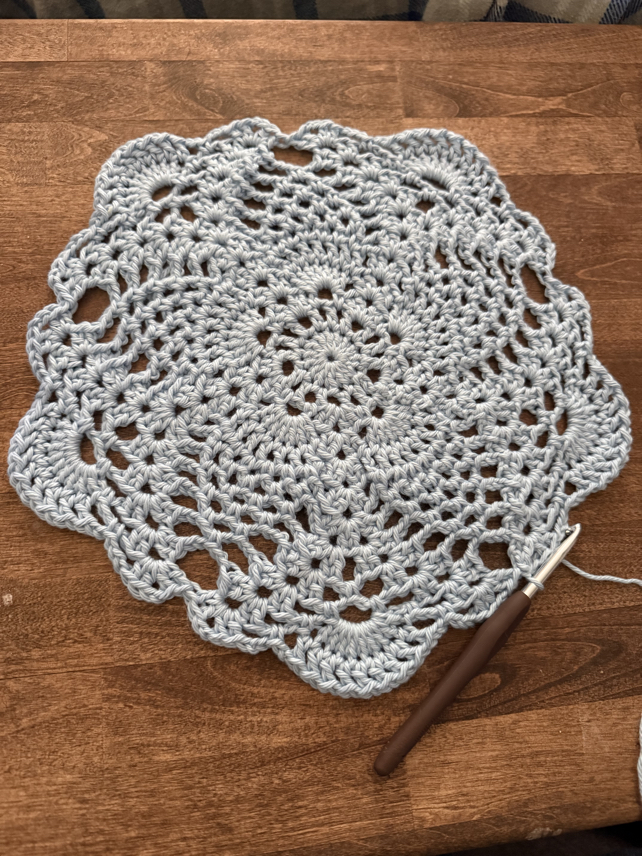 pineapple crochet placemat pattern step 11