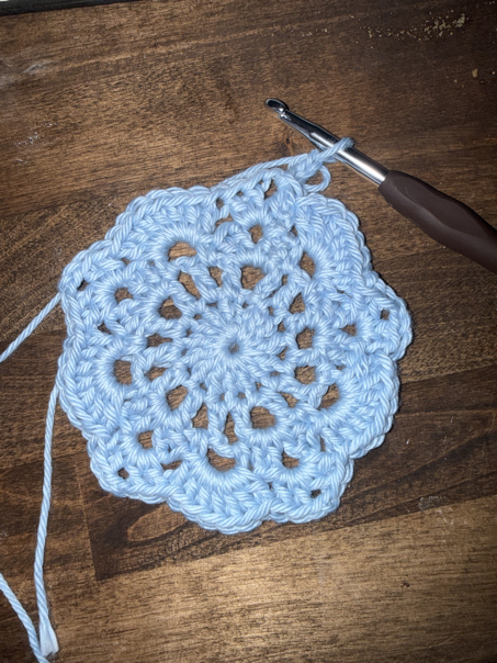 pineapple crochet placemat pattern step 5