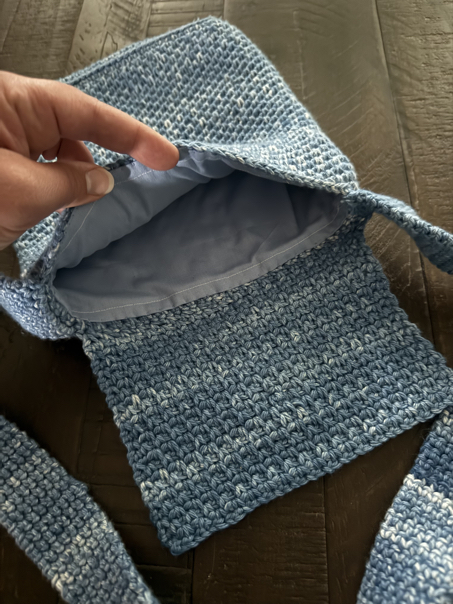 small crochet purse lining